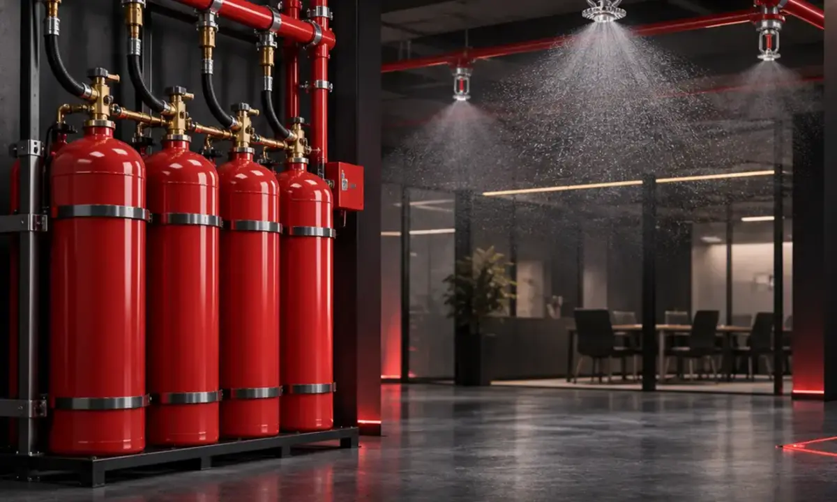 FM-200 gazlı söndürme ve sprinkler sistemi
